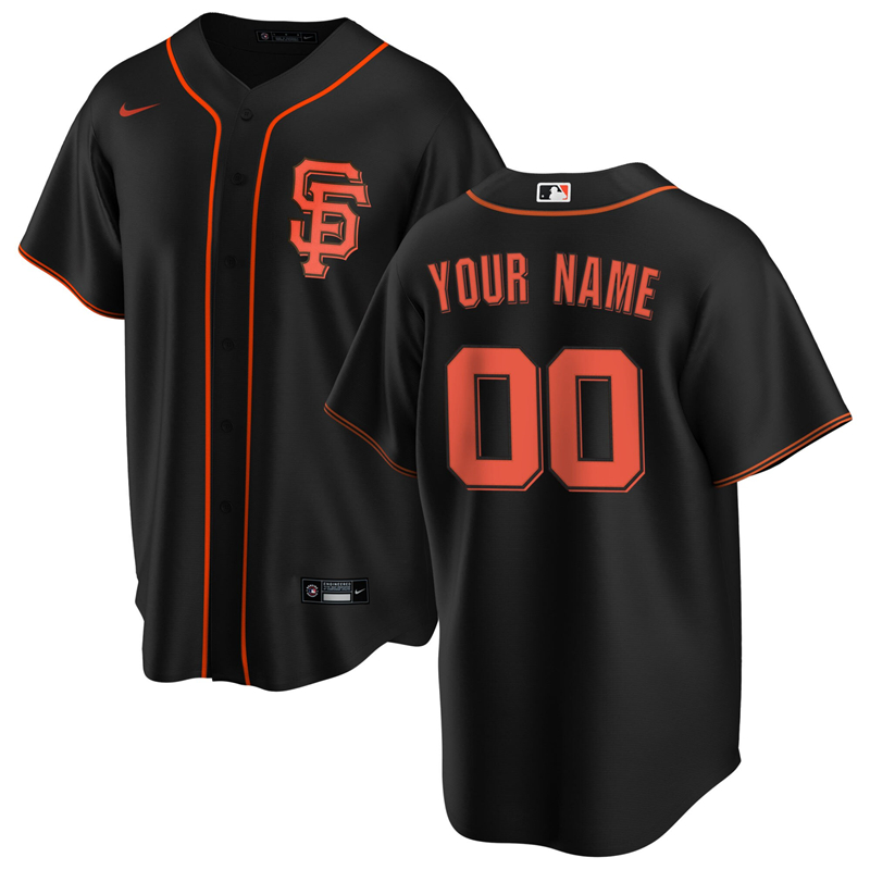 2020 MLB Men San Francisco Giants Nike Black Alternate 2020 Replica Custom Jersey 1->customized mlb jersey->Custom Jersey